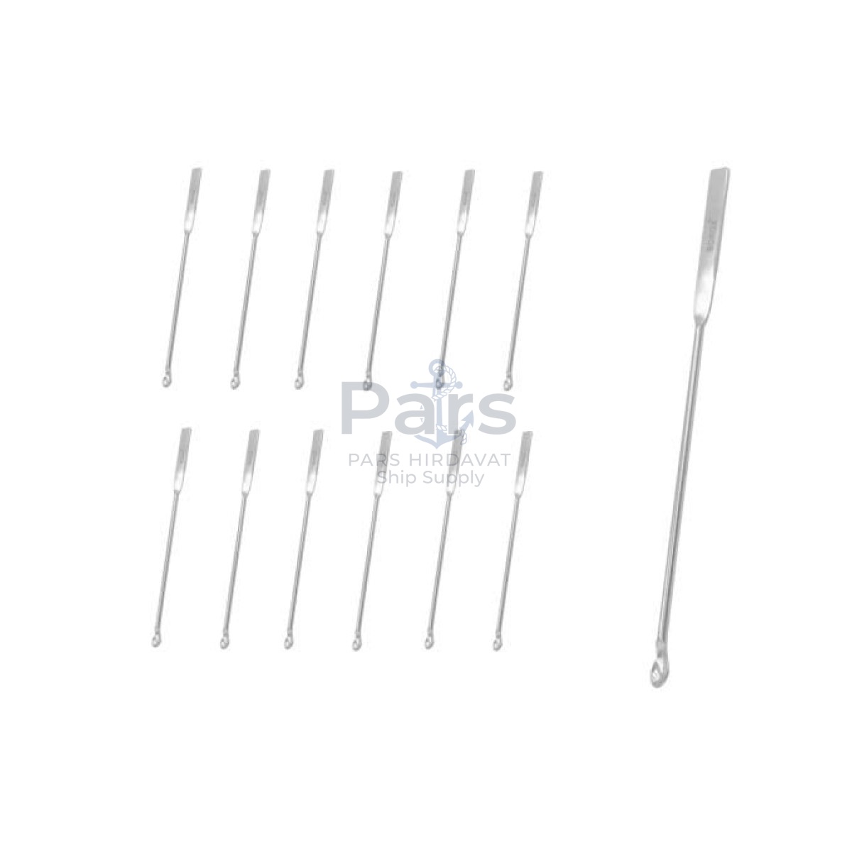 Borox Metal Spatül Mikro Kaşıklı 15 cm - Stainless Steel Spatula - 12 pcs Toptan