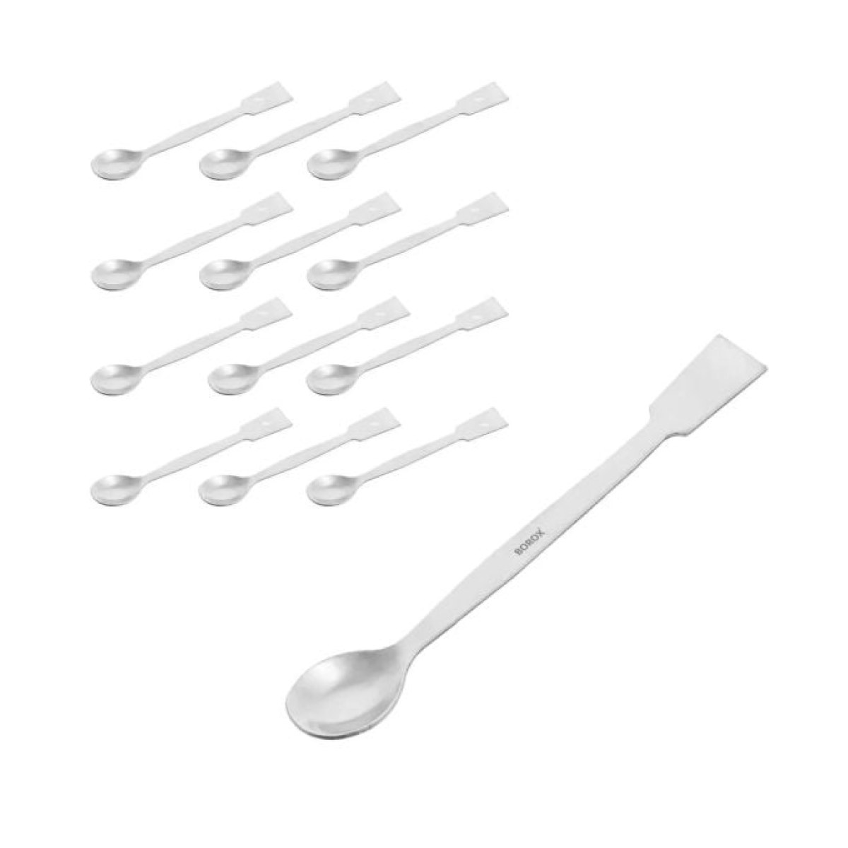 Borox Metal Spatül Makro 20 cm - Paslanmaz Çelik Spatula - 12 Adet Toptan