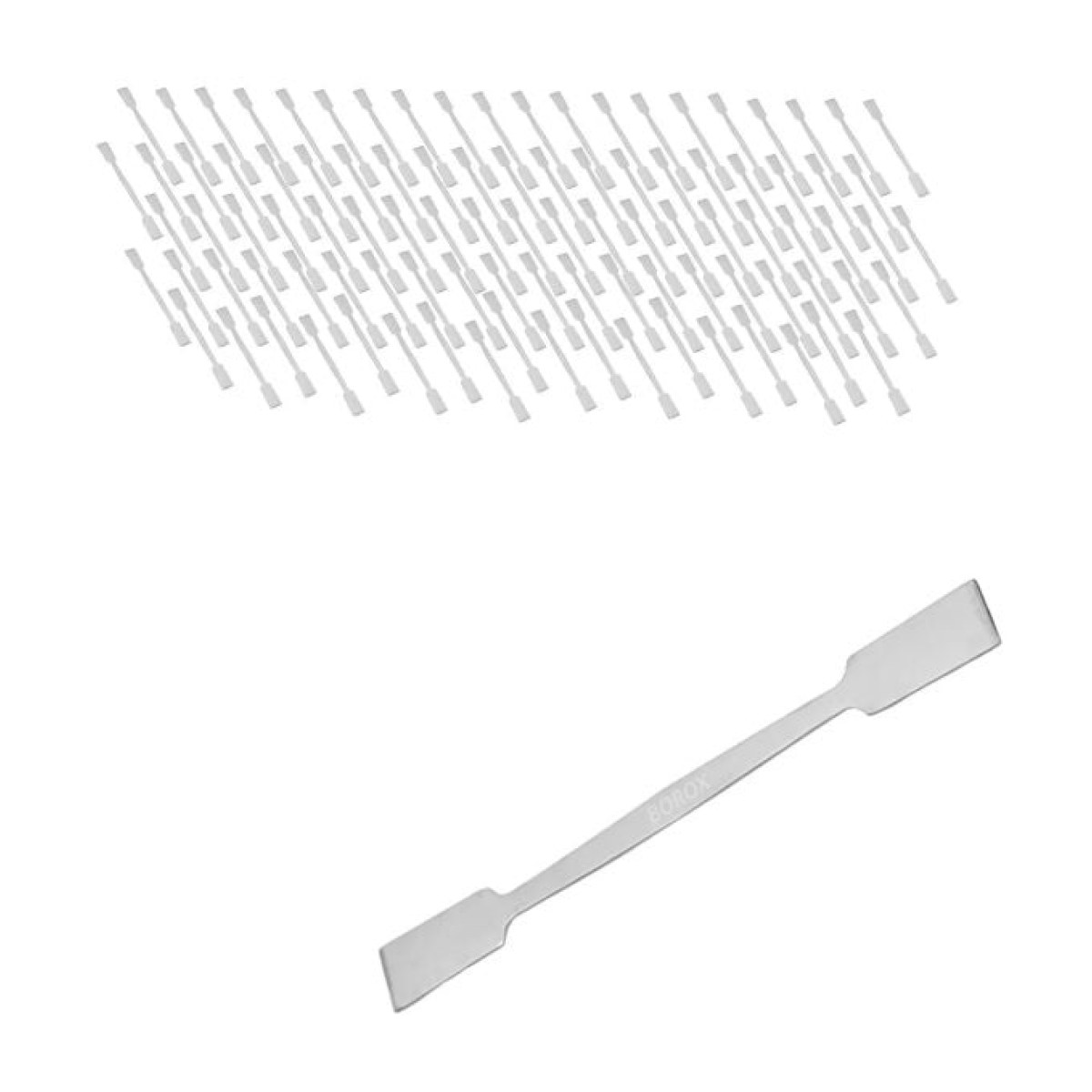 Borox Metal Spatül Çift Taraflı Düz 16cm - Paslanmaz Spatula - 100 Adet Toptan