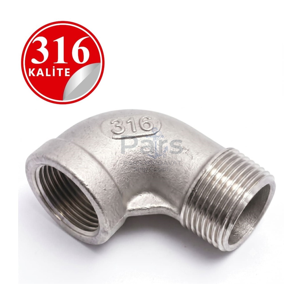 Stainless Steel 316 Kalite Kuyruklu Elbow - 3/8" (DN10)