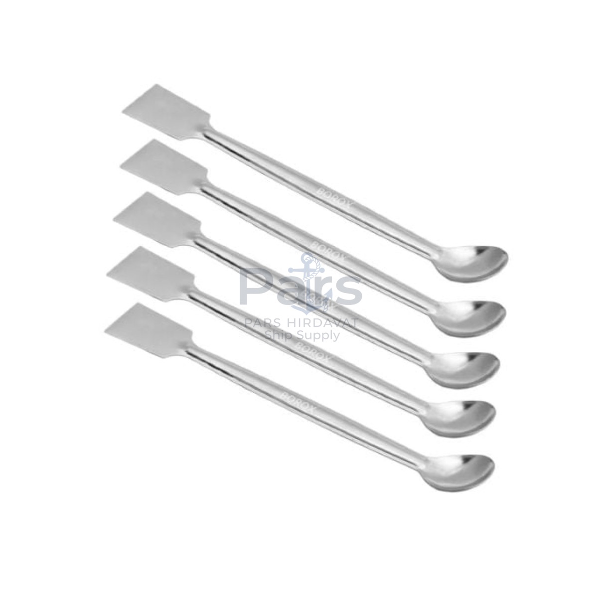 Borox Metal Spatül Kaşıklı İnce 15cm - Öğrenci Spatula 5pcs