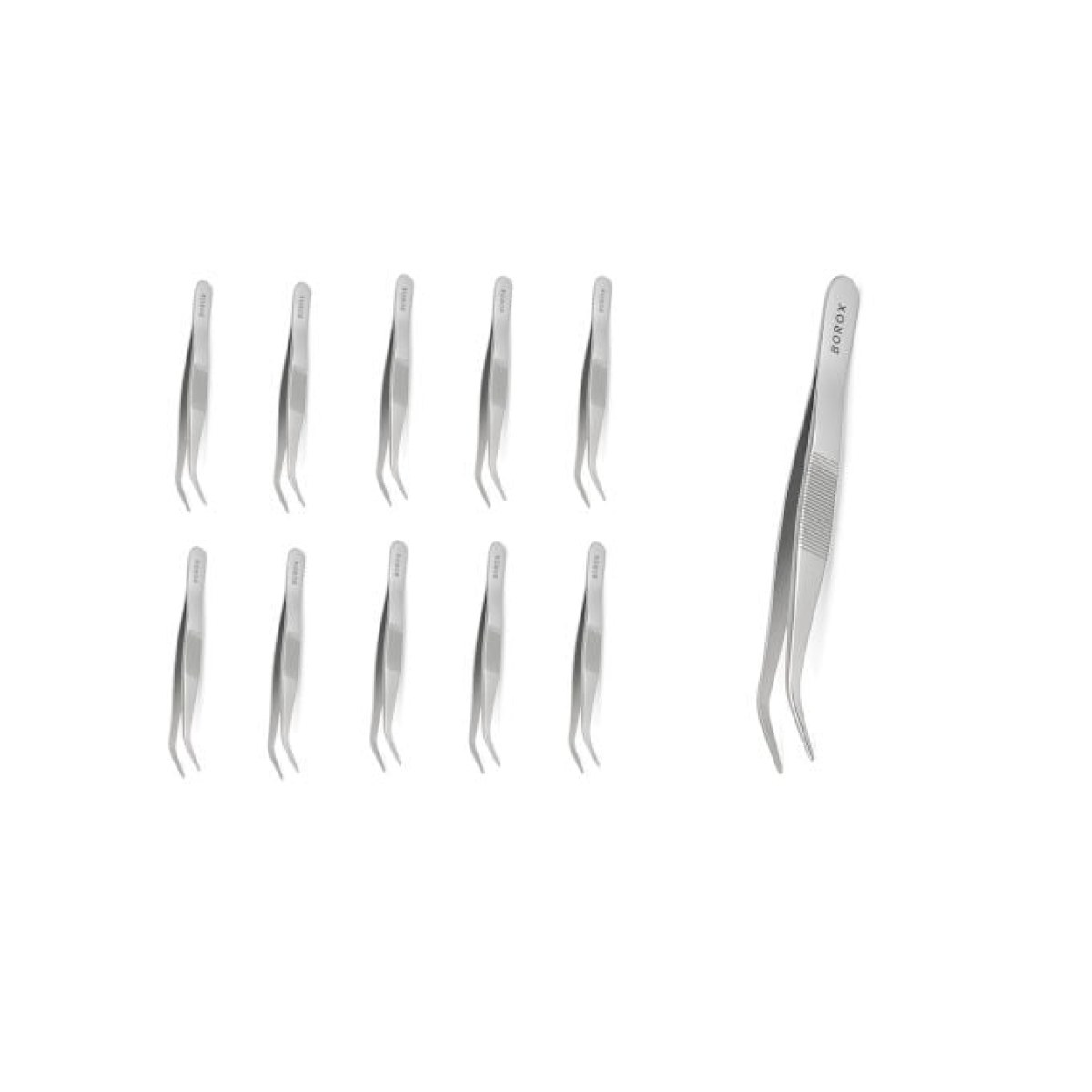 Borox Plierst 13 cm Stainless Steel - Eğri Sivri Uçlu Cımbız - 10 pcs Toptan