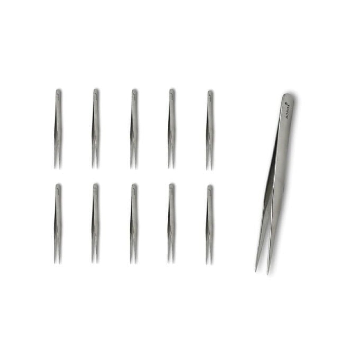 Borox Plierst 12 cm Stainless Steel - Düz Sivri Uçlu Cımbız - 10 pcs Toptan