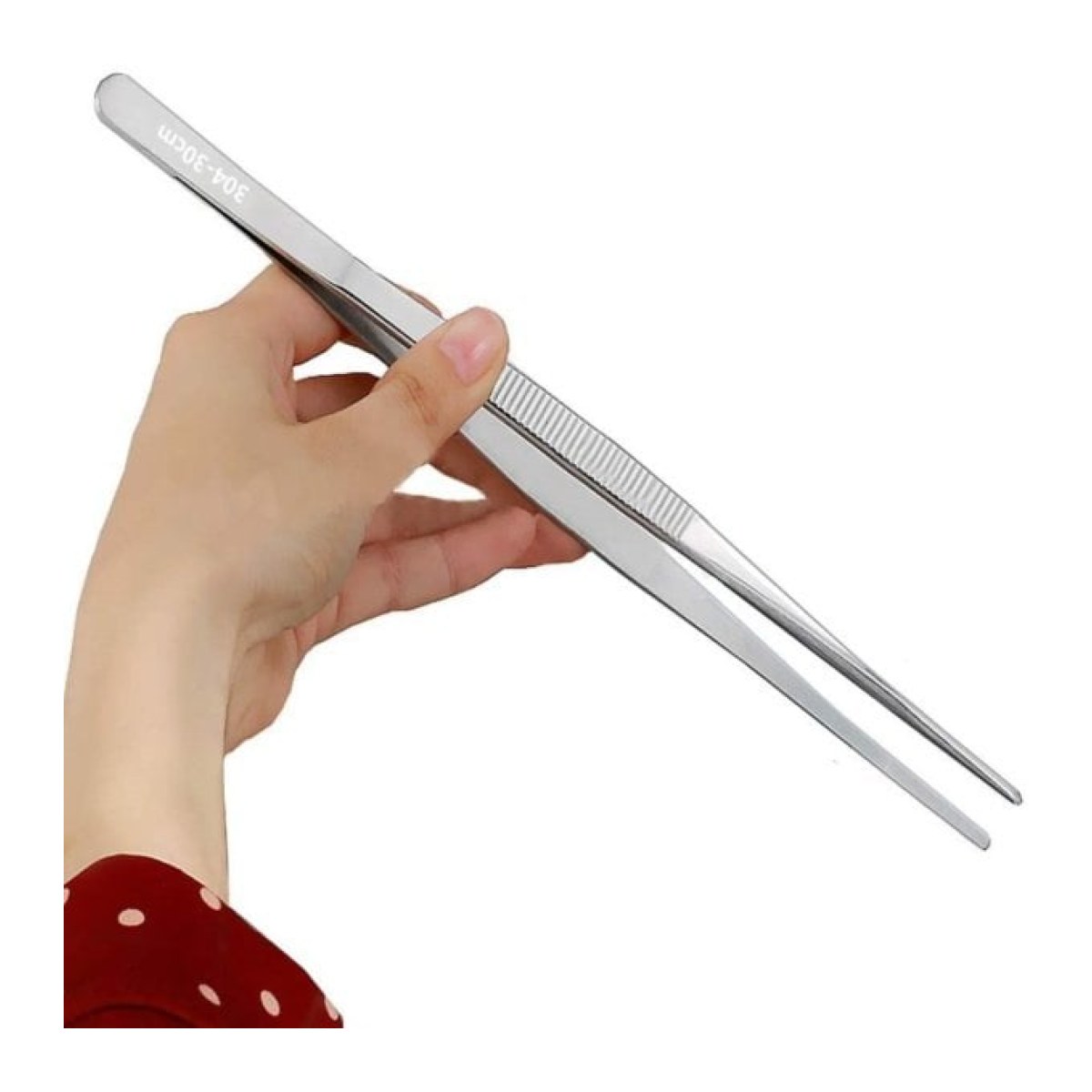 Borox Penset 30cm Paslanmaz Çelik - Aşçı Cımbızı Düz-Küt Uç