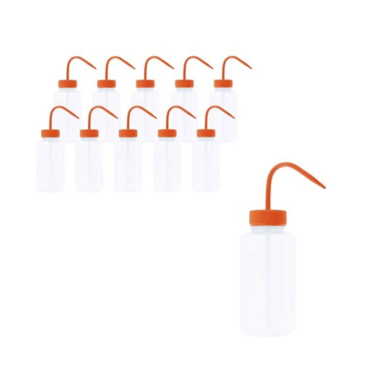 Borox Piset 500ml - Yıkama Şişesi Geniş Boyun Turuncu 10pcs