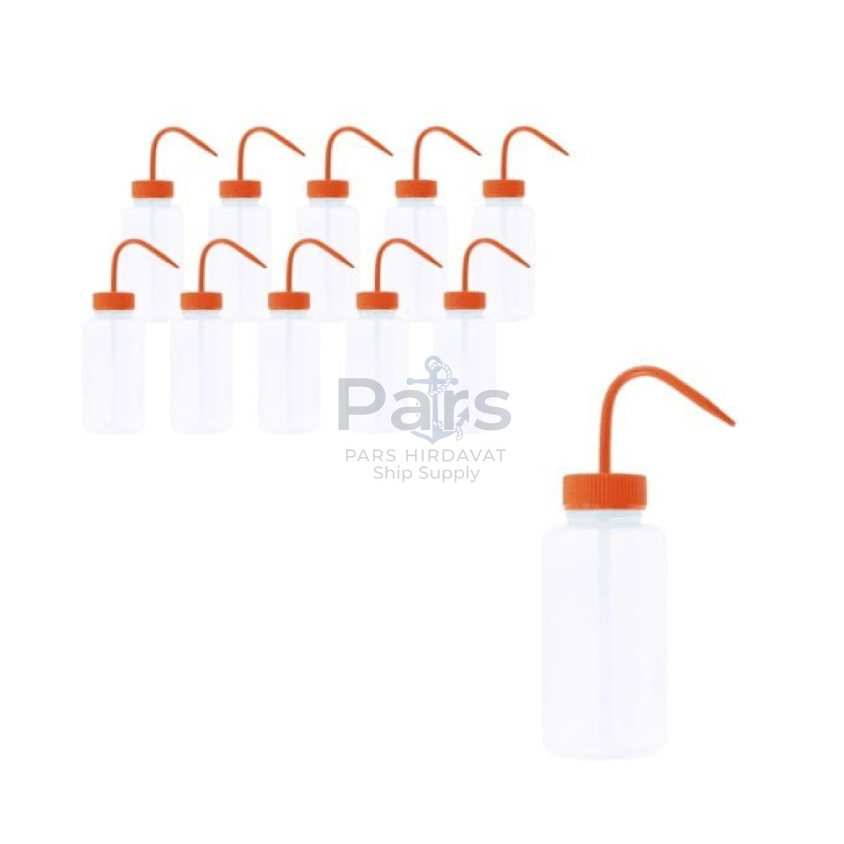 Borox Piset 500ml - Yıkama Şişesi Geniş Boyun Turuncu 10pcs