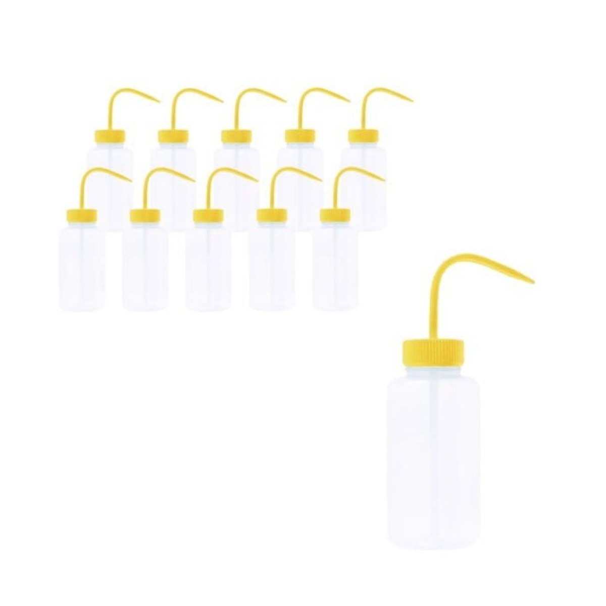 Borox Piset 500ml - Yıkama Şişesi - Geniş Boyun Sarı 10 Adet