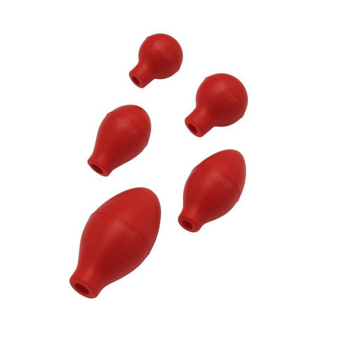 Borox Pipet Puarı - Kauçuk Puar - Pipette Bulbs Rubber - 5 Ölçü Set