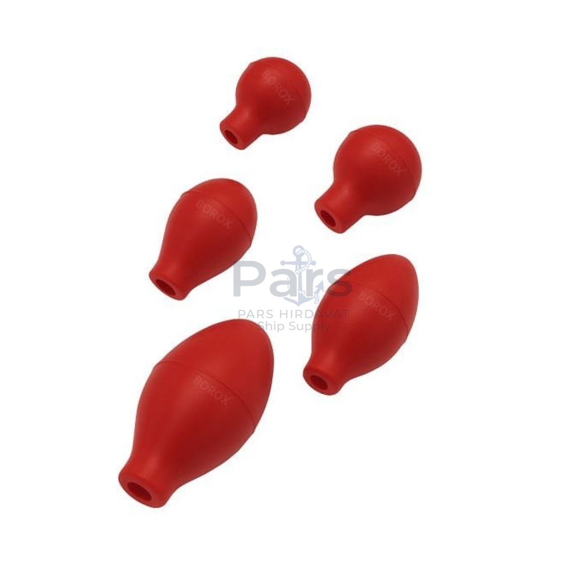 Borox Pipet Puarı - Kauçuk Puar - Pipette Bulbs Rubber - 5 Ölçü Set