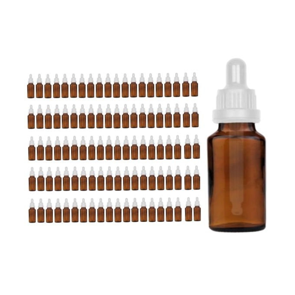 Borox Amber Damlatma Şişe 50ml - Damlalık Şişe Kapaklı 100lü