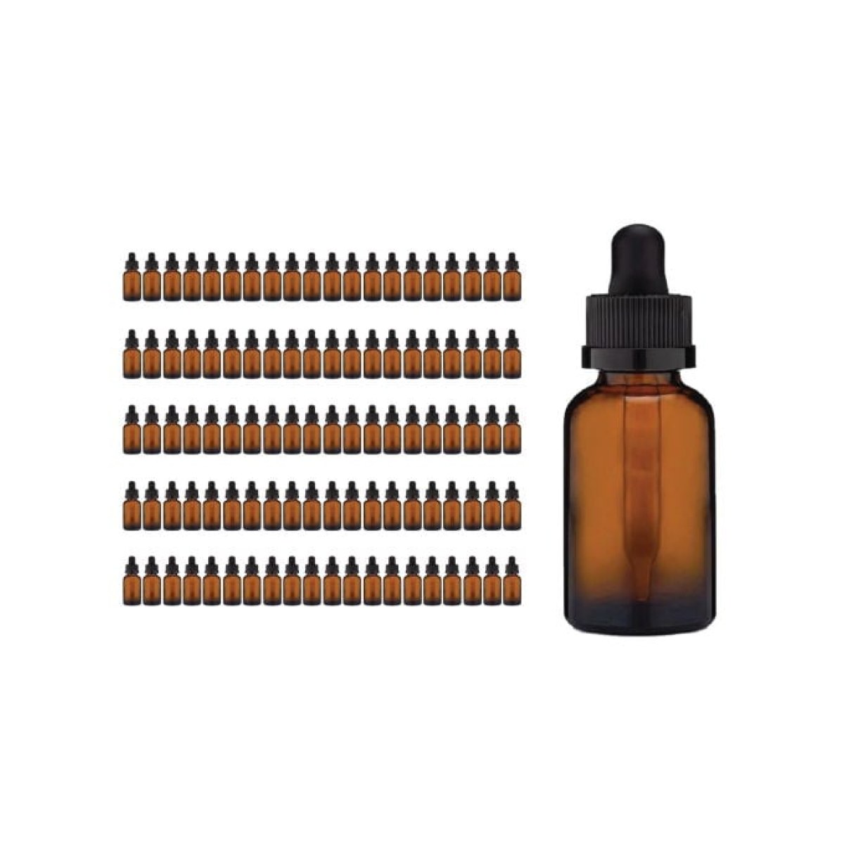 Borox Amber Damlatma Şişe 50ml Damlalık Bastır-Aç Kapak 100lü