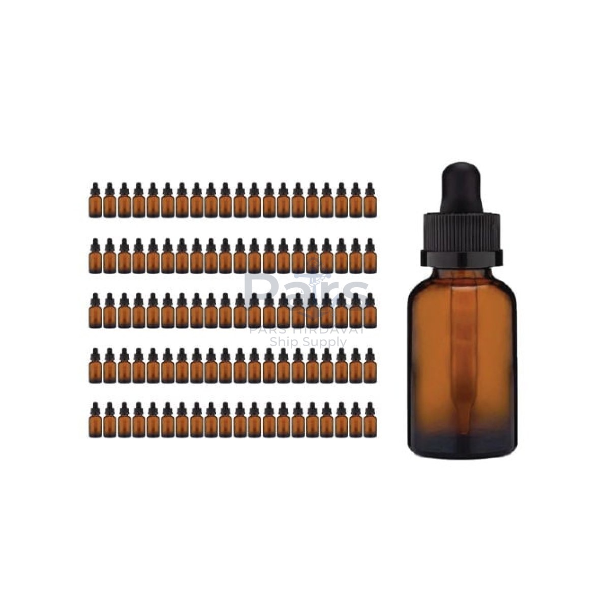 Borox Amber Damlatma Şişe 50ml Damlalık Bastır-Aç Kapak 100lü