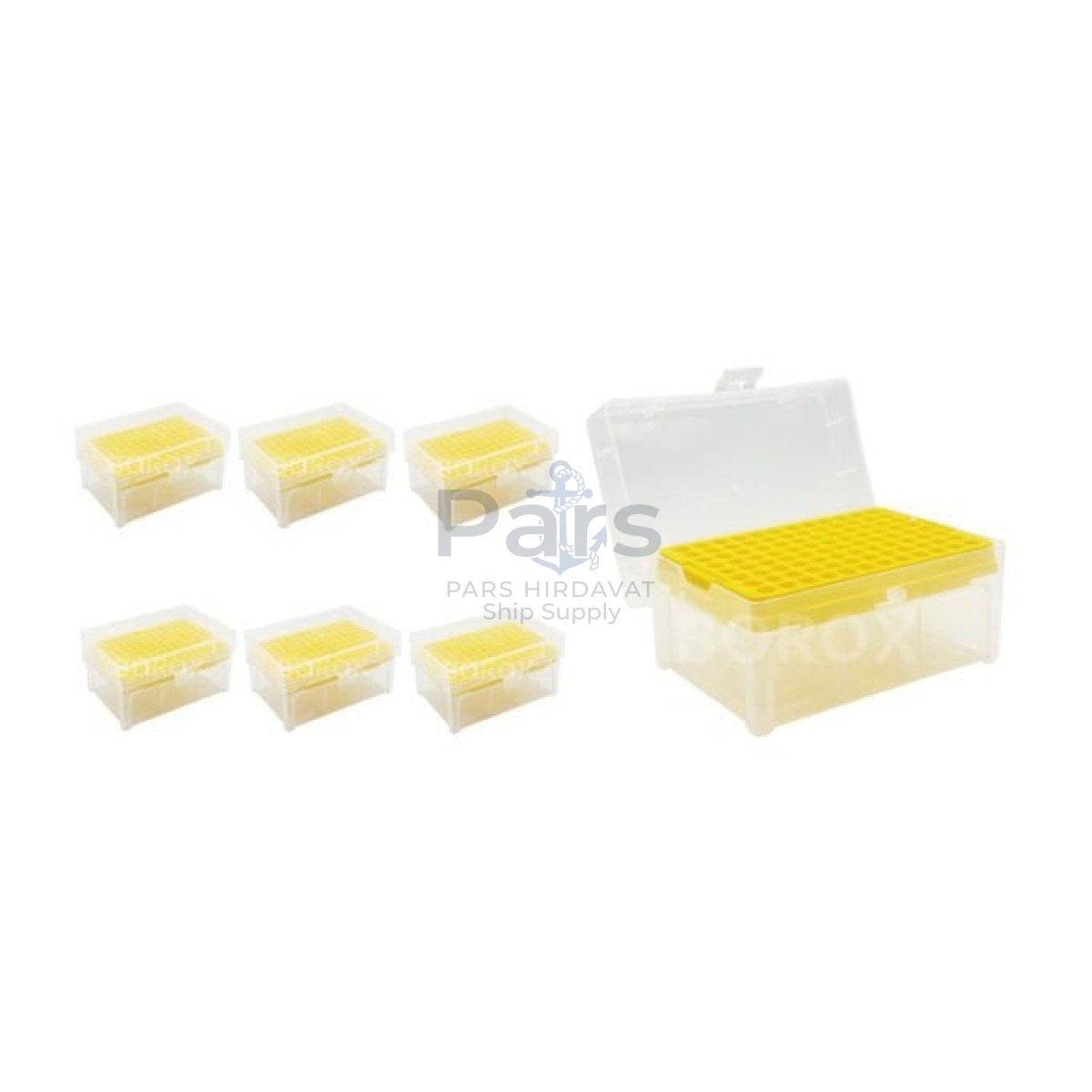 Borox Boş Pipet Ucu Kutusu 2-200ul İçin - Mikropipet Tip Box 96lı Rack - 6 pcs Toptan
