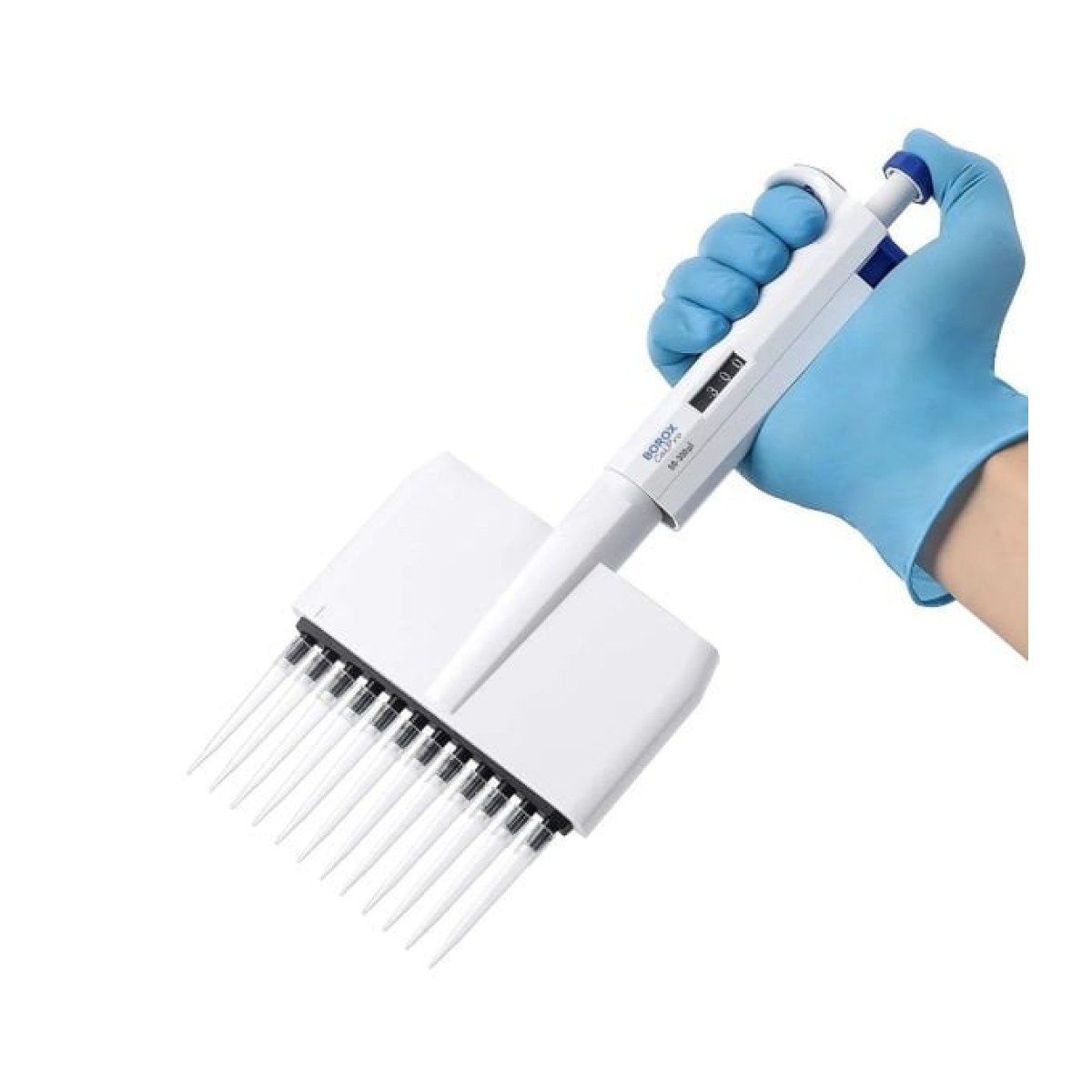 Borox Otomatik Pipet 12 Kanallı 50-300 µl Dijital Mikropipet