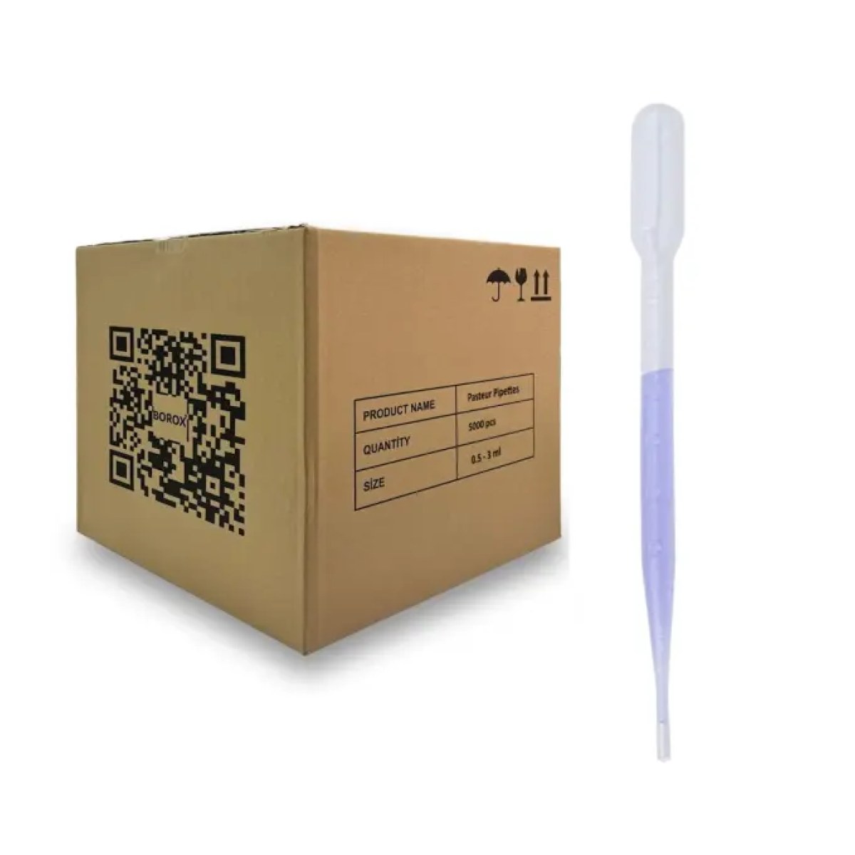 Borox Pastör Pipeti - Plastik Damlalık 0.5 - 3 ml - 5000pcs