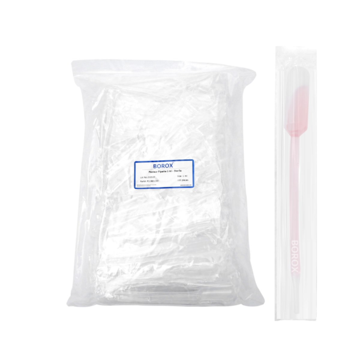 Borox Steril Pastör Pipeti - Plastik Damlalık 0.5-1 ml 100lü