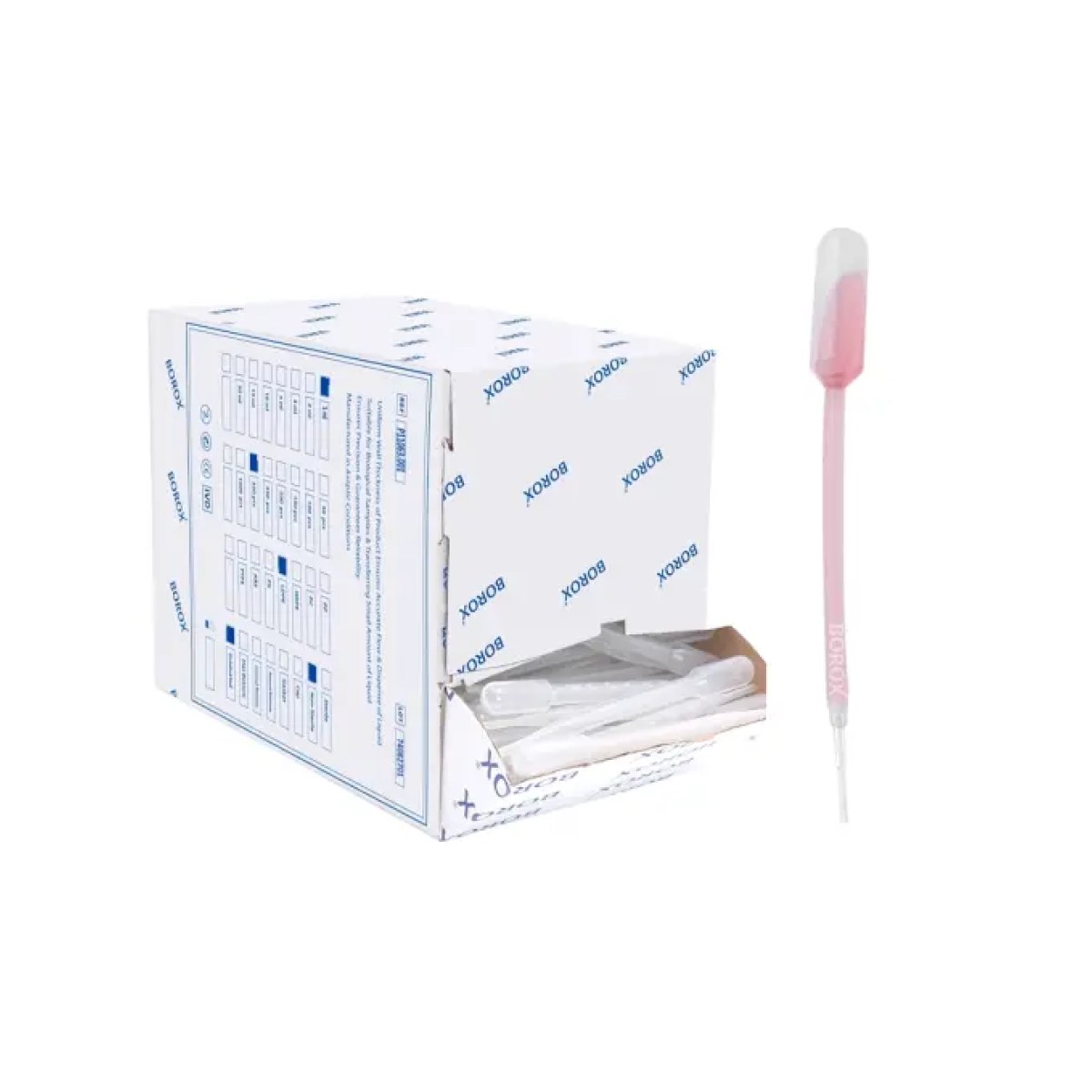 Borox Pastör Pipeti - Plastik Damlalık 0.5-1.0 ml - 500 pcs