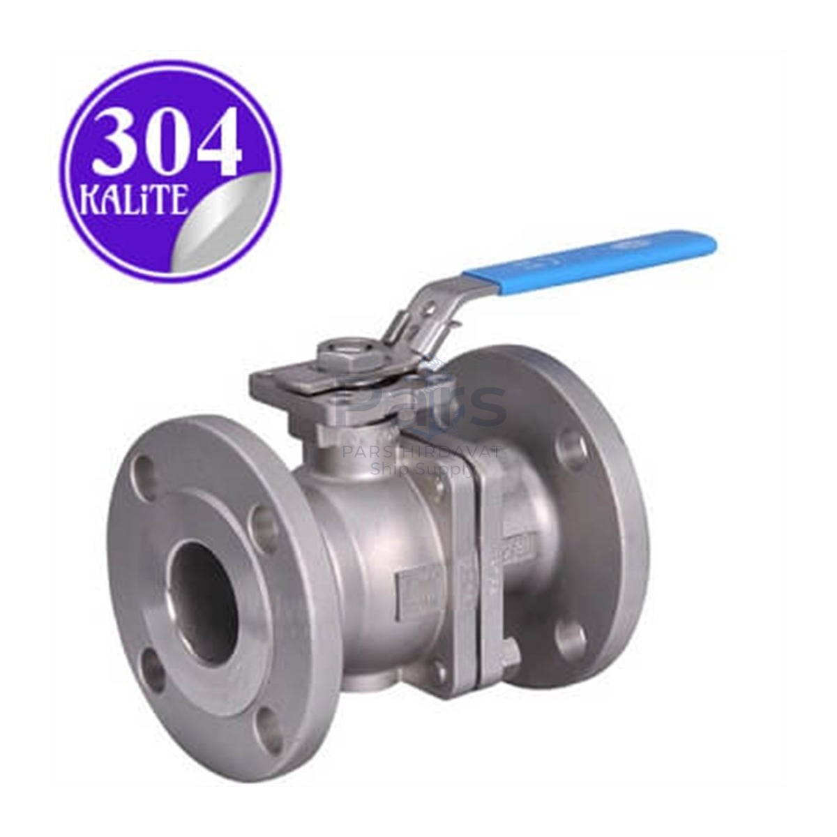 Stainless Steel 304 Kalite 2 Parçalı Flangelı Vana - 1/2" (DN15)