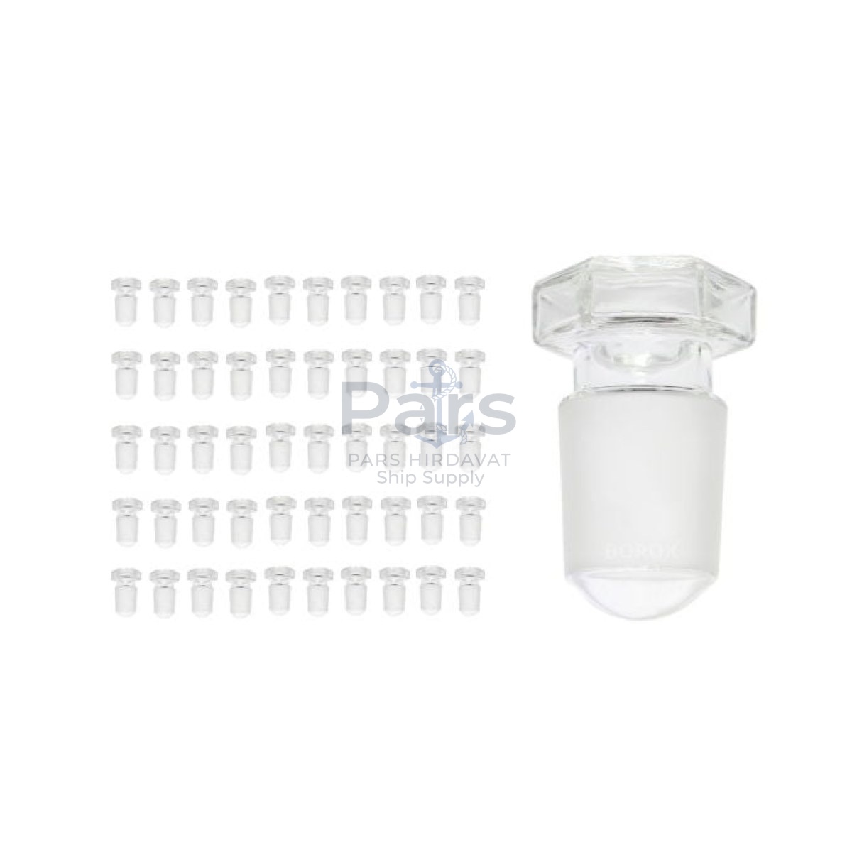 Borox Cam Tıpa 24/29 Şilif - Sızdırmaz Kapak - Altıgen Form - 50 pcs Toptan