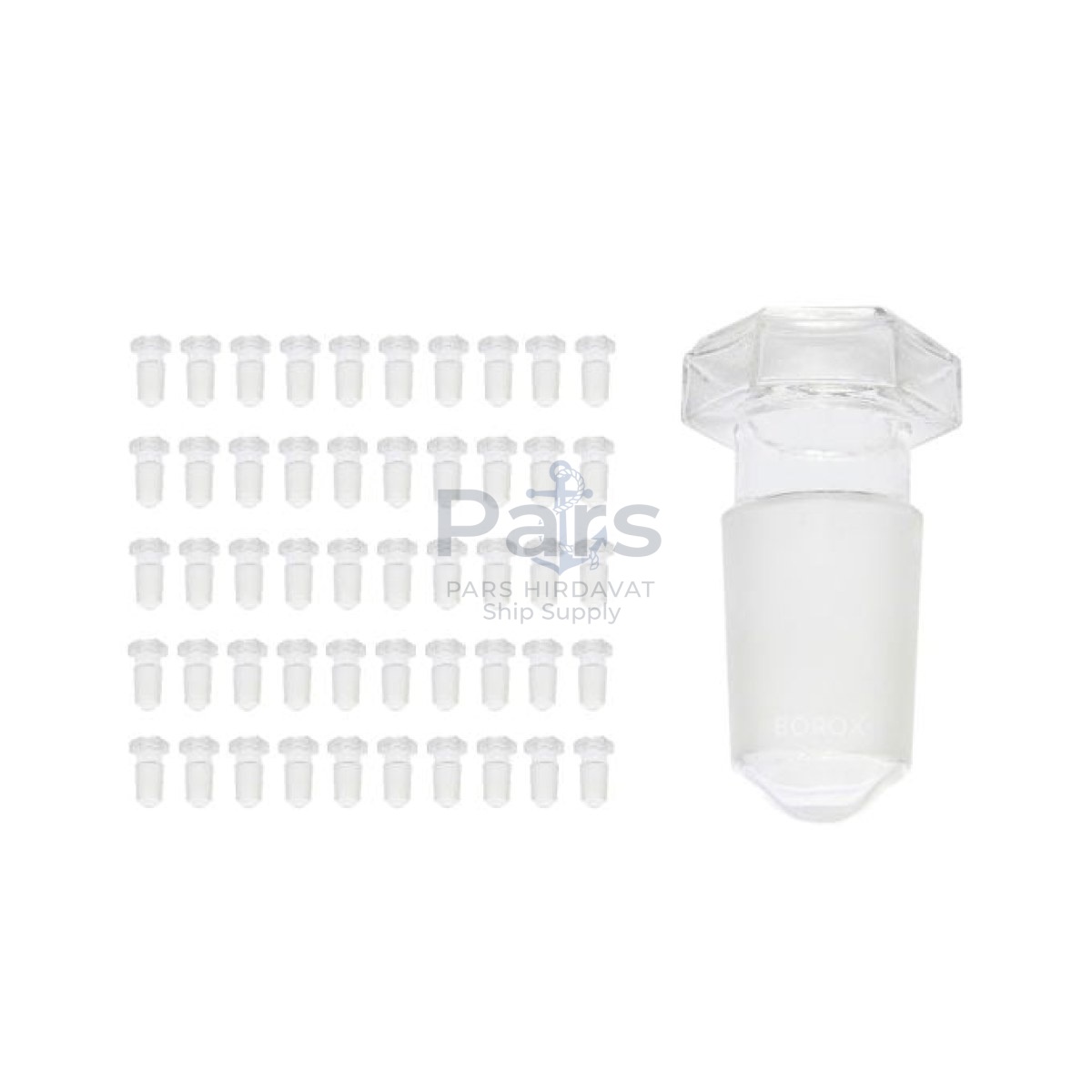 Borox Cam Tıpa 34/35 Şilif - Sızdırmaz Kapak - Altıgen Form - 50 pcs Toptan