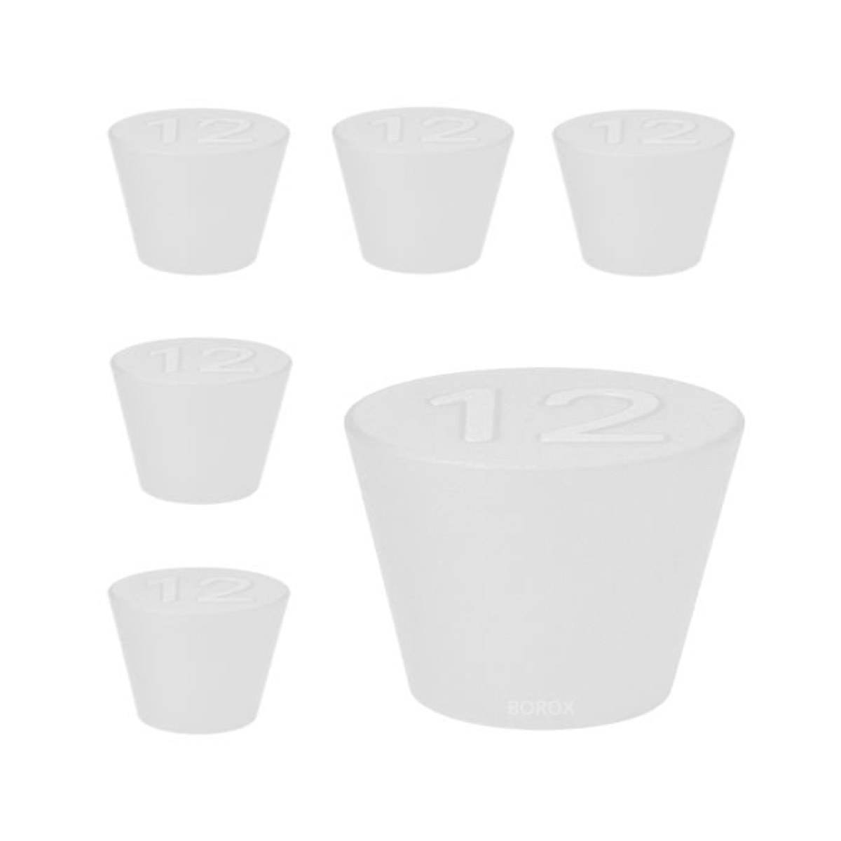Borox Silikon Tıpa No 12 - 51x62x38mm - 5 Adet - Silicon Stopper Platin