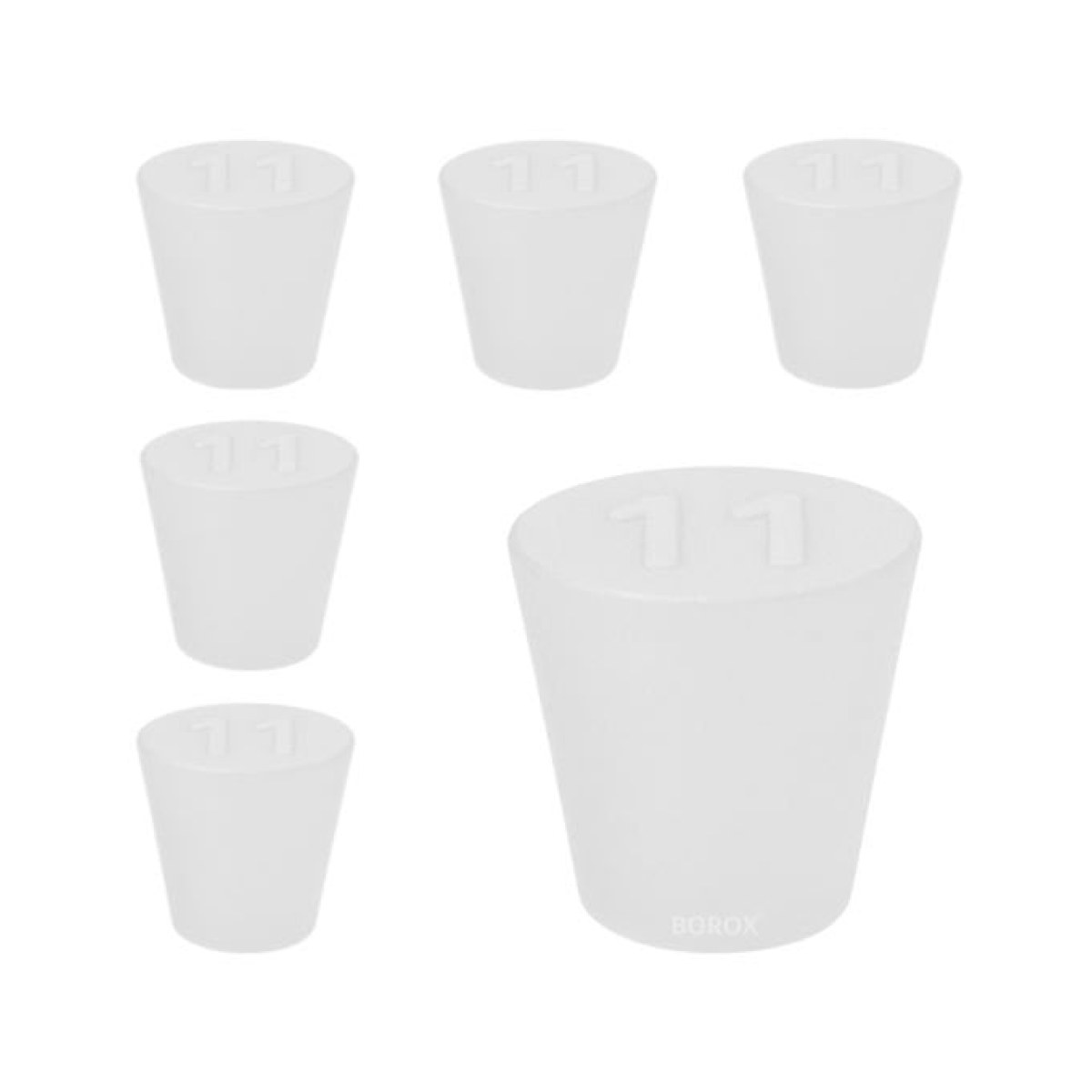 Borox Silikon Tıpa No 11 - 44x55x37mm - 5 pcs - Silicon Stopper Platin