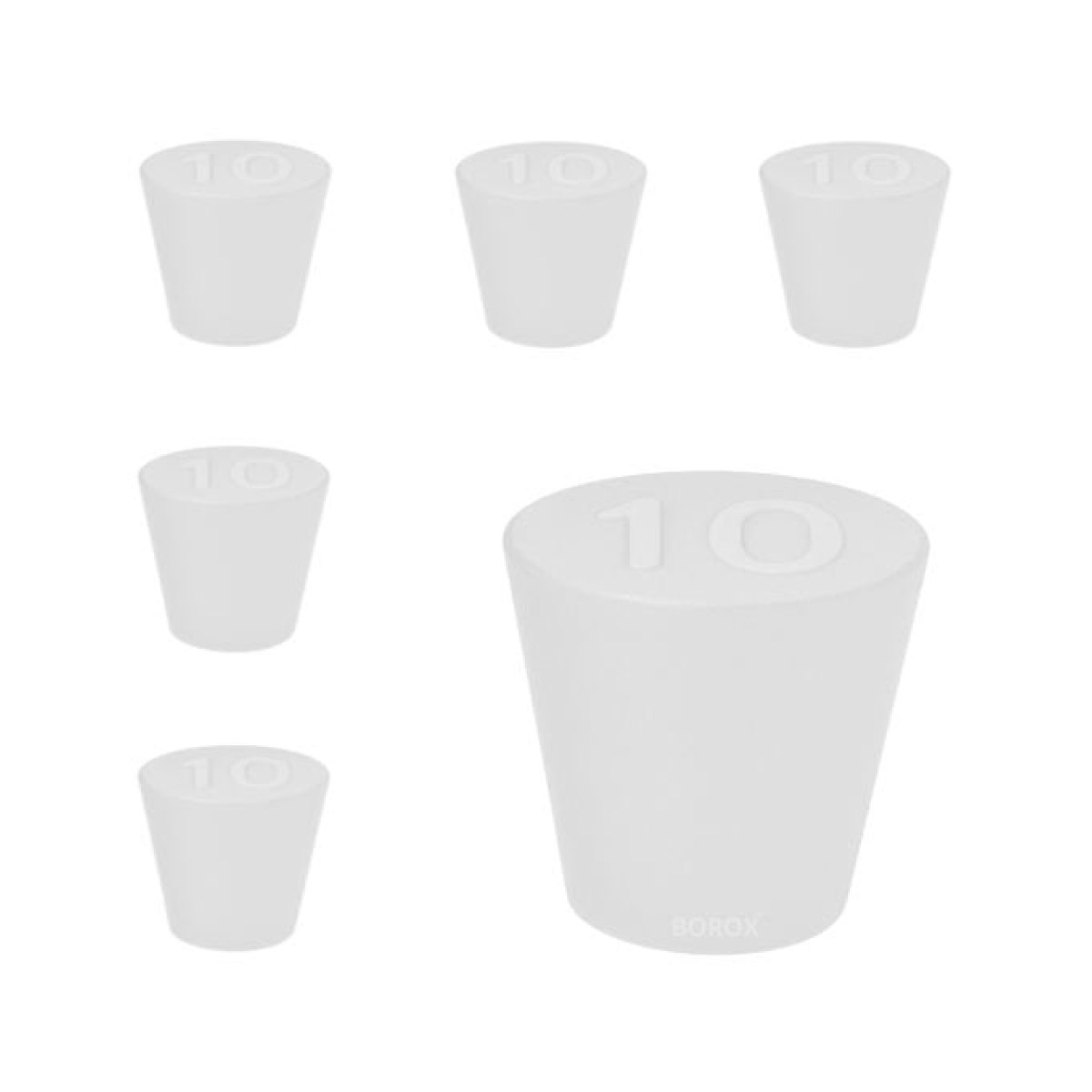 Borox Silikon Tıpa No 10 - 42x53x33mm - 5 pcs - Silicon Stopper Platin