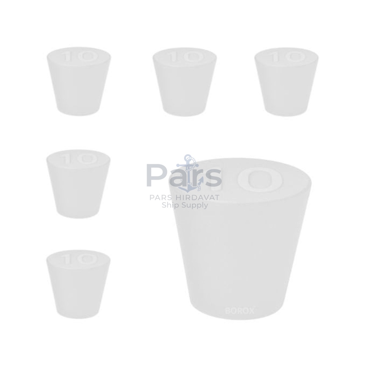 Borox Silikon Tıpa No 10 - 42x53x33mm - 5 pcs - Silicon Stopper Platin