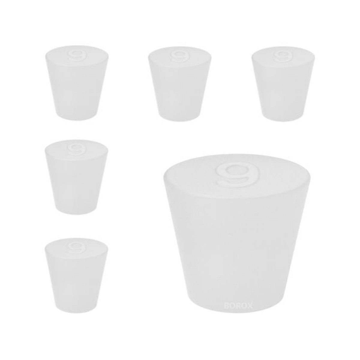 Borox Silikon Tıpa No 9 - 36x46x37mm - 5 pcs - Silicon Stopper Platin