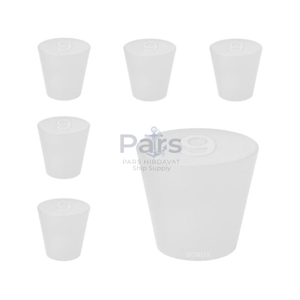 Borox Silikon Tıpa No 9 - 36x46x37mm - 5 pcs - Silicon Stopper Platin