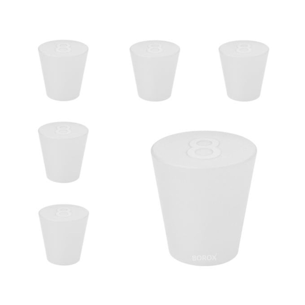 Borox Silikon Tıpa No 8 - 32x43x30mm - 5 Adet - Silicon Stopper Platin