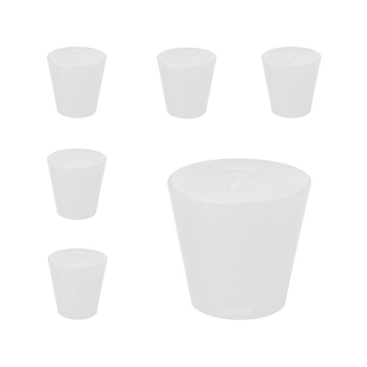 Borox Silikon Tıpa No 7 - 28x37x30mm - 5 Adet - Silicon Stopper Platin