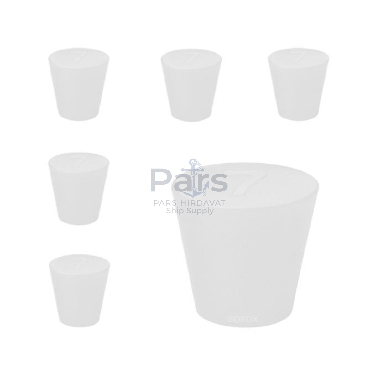 Borox Silikon Tıpa No 7 - 28x37x30mm - 5 pcs - Silicon Stopper Platin