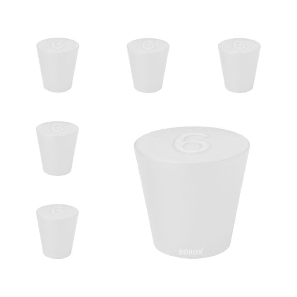 Borox Silikon Tıpa No 6 - 25x33x28mm - 5 Adet - Silicon Stopper Platin