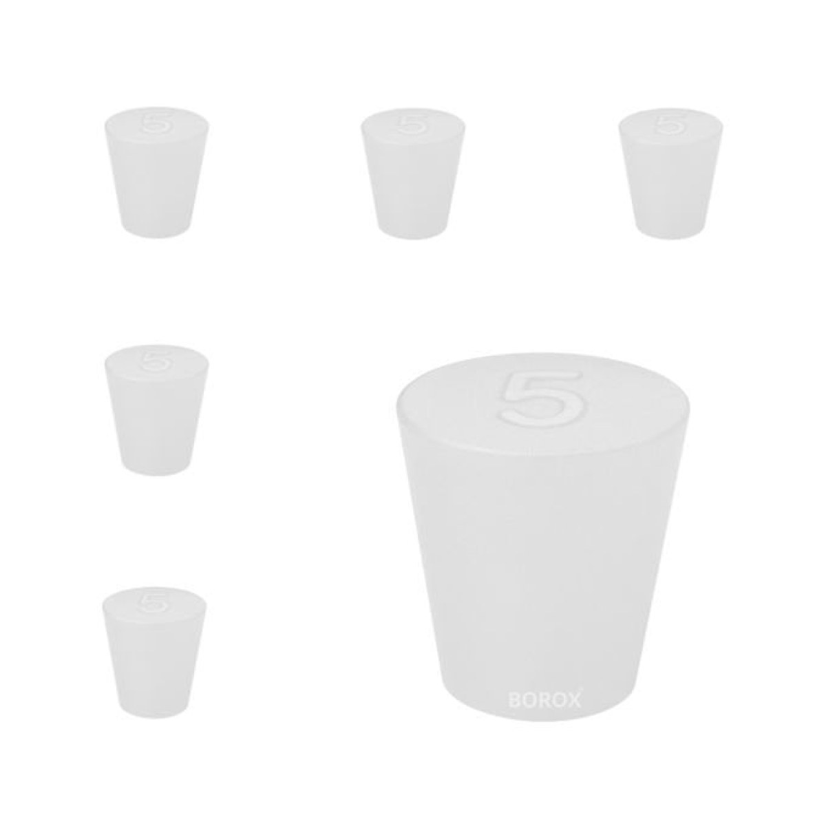 Borox Silikon Tıpa No 5 - 22x29x28mm - 5 pcs - Silicon Stopper Platin