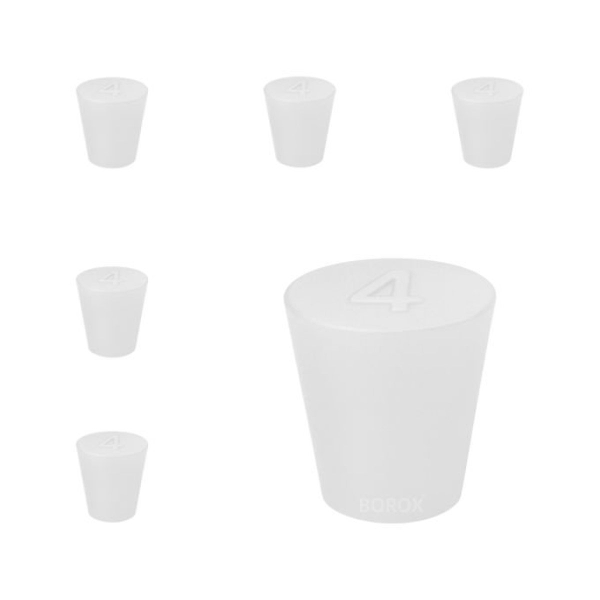 Borox Silikon Tıpa No 4 - 19x21x29mm - 5 Adet - Silicon Stopper Platin