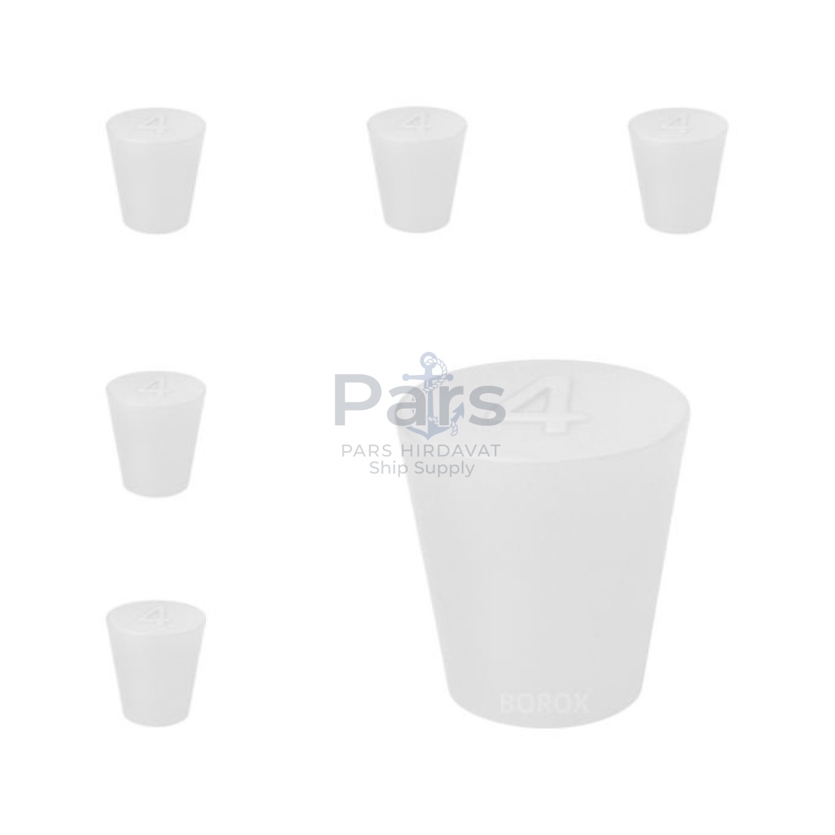 Borox Silikon Tıpa No 4 - 19x21x29mm - 5 pcs - Silicon Stopper Platin