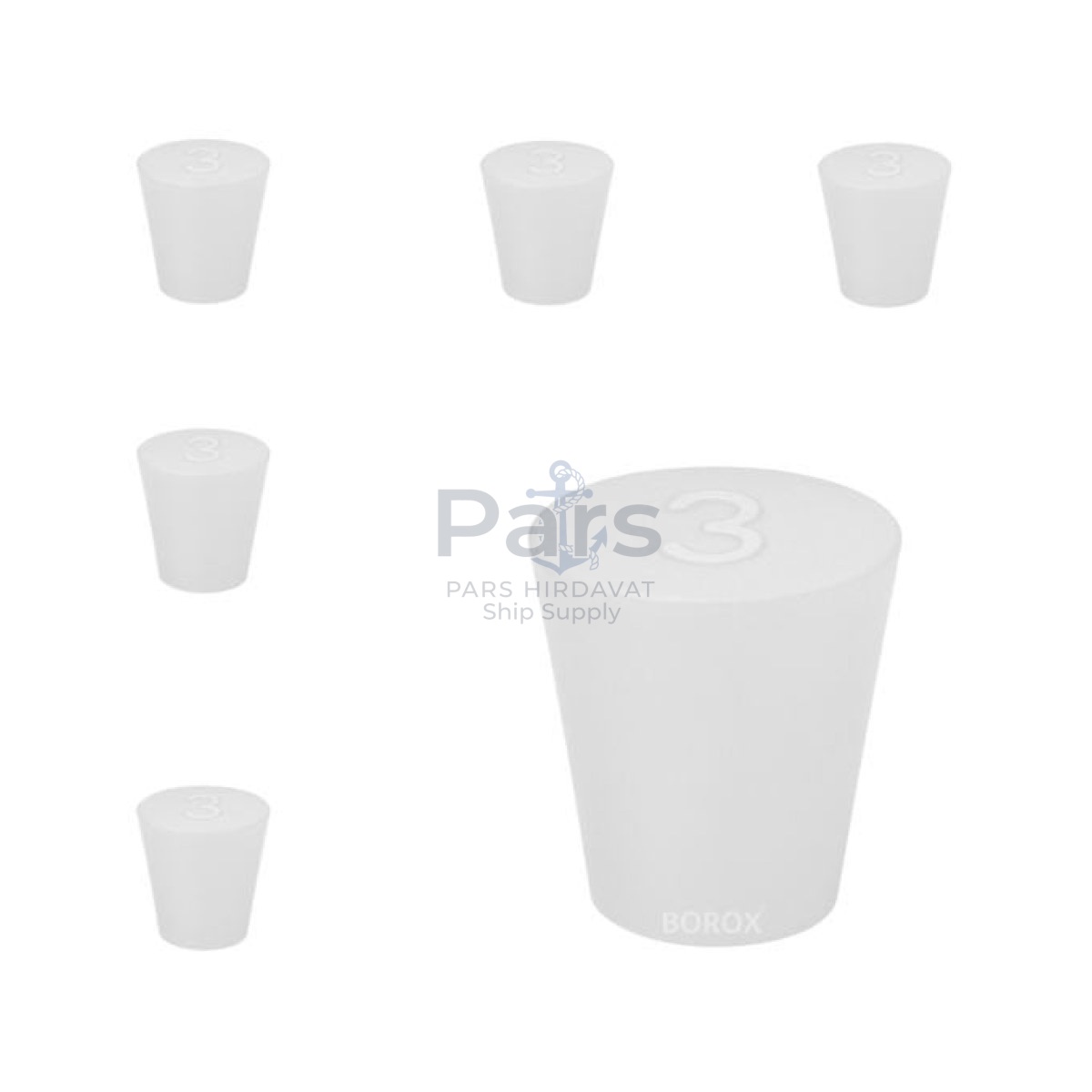 Borox Silikon Tıpa No 3 - 17x23x26mm - 5 pcs - Silicon Stopper Platin