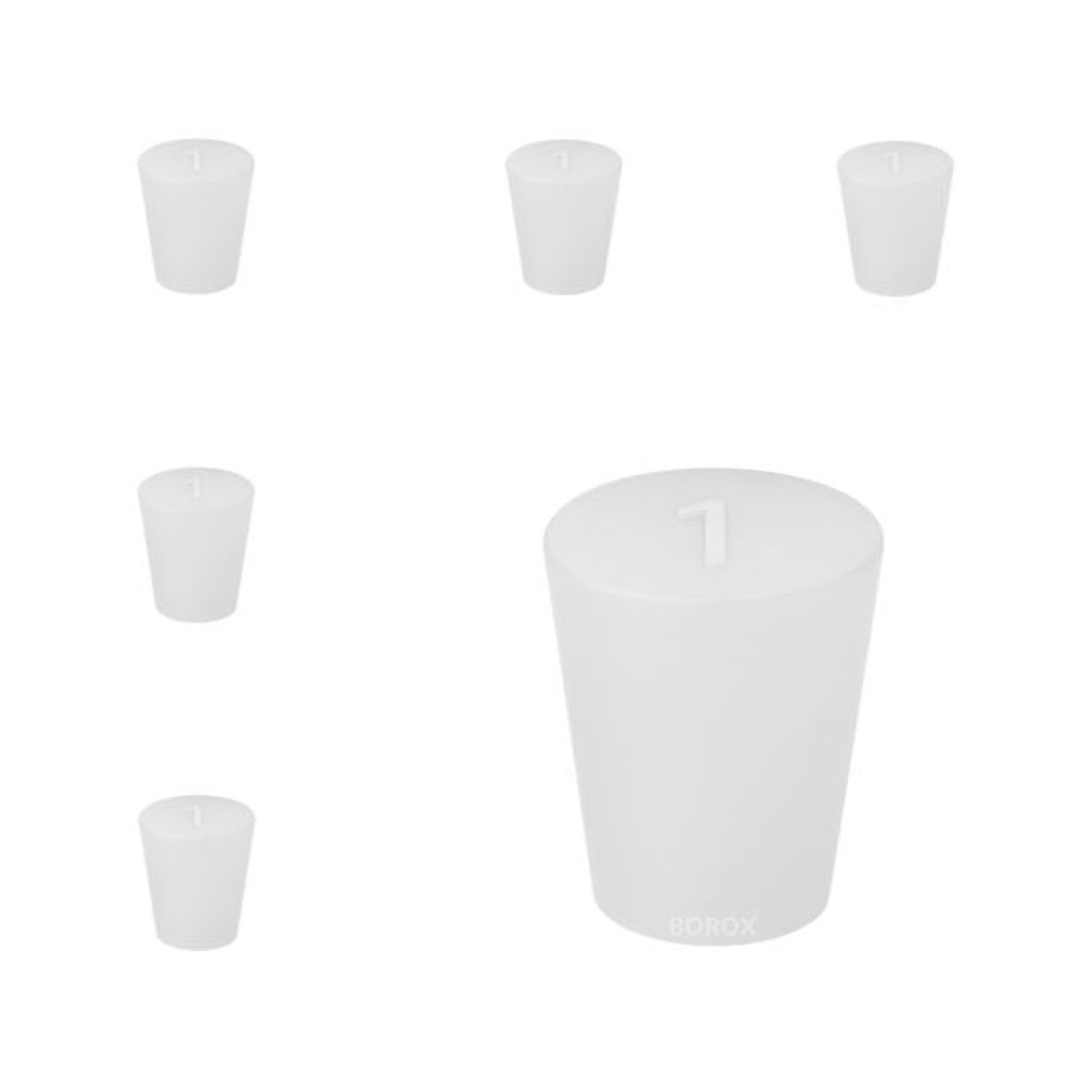 Borox Silikon Tıpa No 1 - 14x19x26mm - 5 Adet - Silicon Stopper Platin