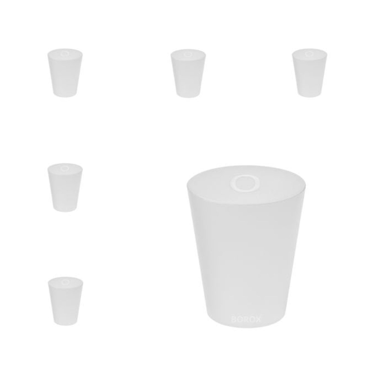 Borox Silikon Tıpa No 0 - 13x17x24mm - 5 Adet - Silicon Stopper Platin
