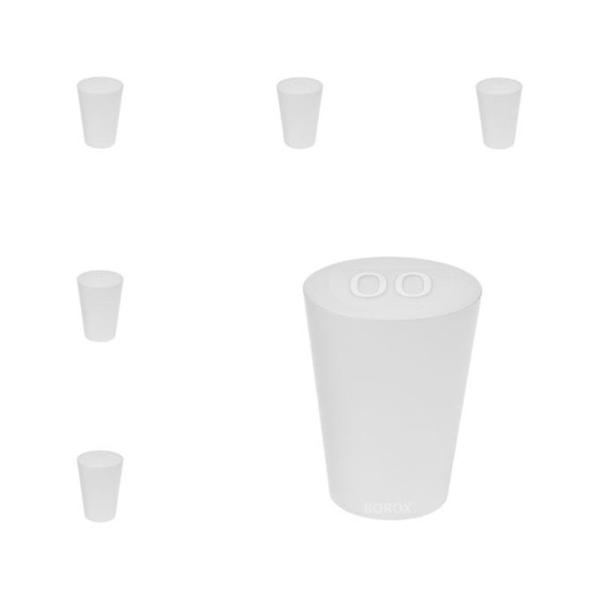Borox Silikon Tıpa No 00 - 11x15x21mm - 5 pcs - Silicon Stopper Platin