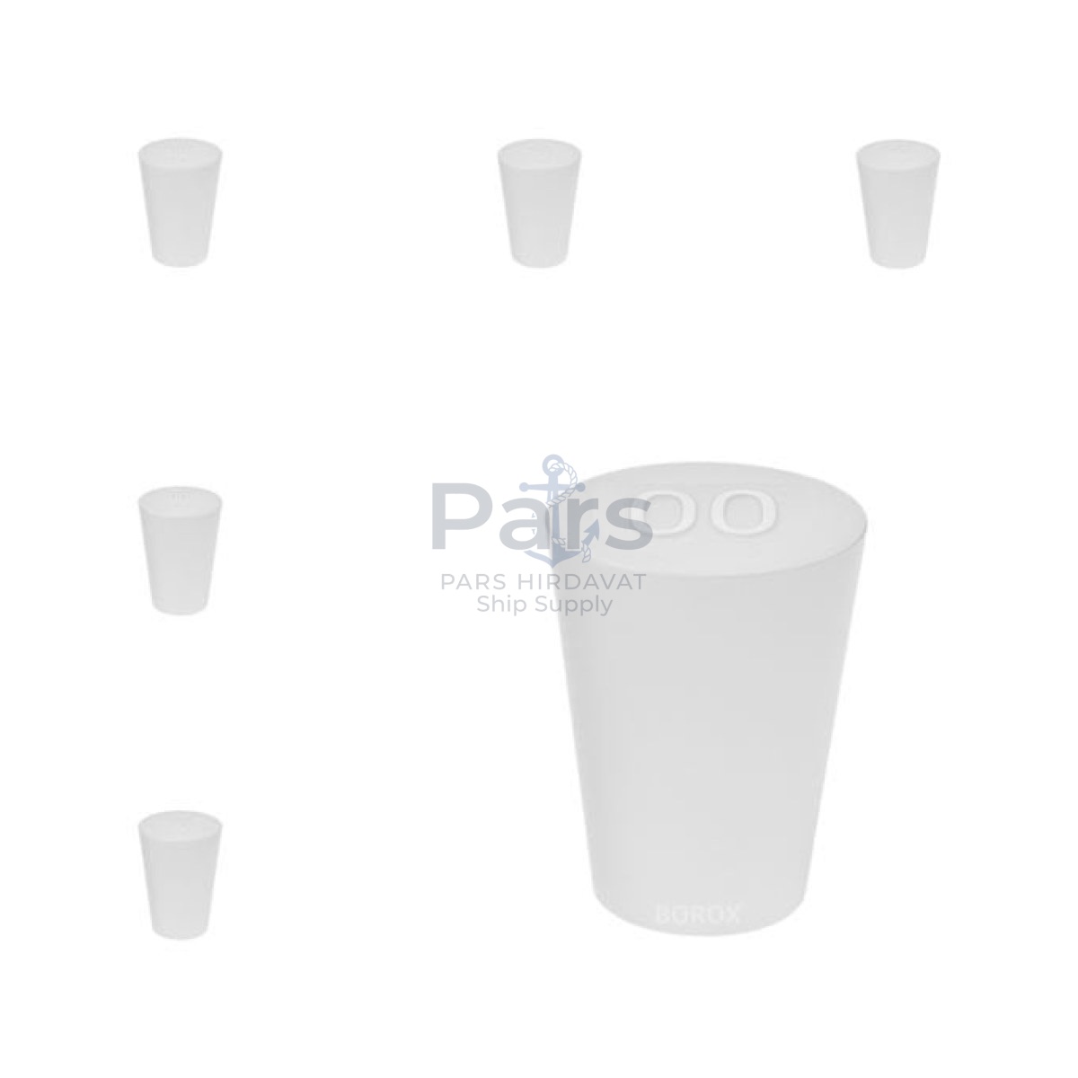 Borox Silikon Tıpa No 00 - 11x15x21mm - 5 pcs - Silicon Stopper Platin
