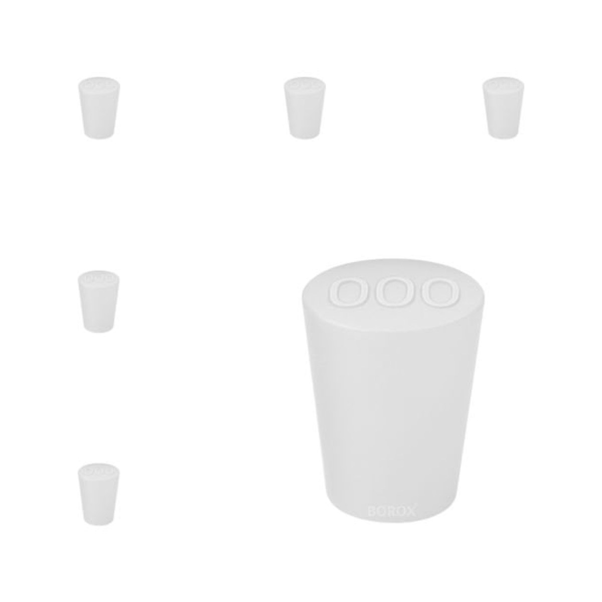 Borox Silikon Tıpa No 000 - 8x13x17mm - 5 Adet - Silicon Stopper Platin