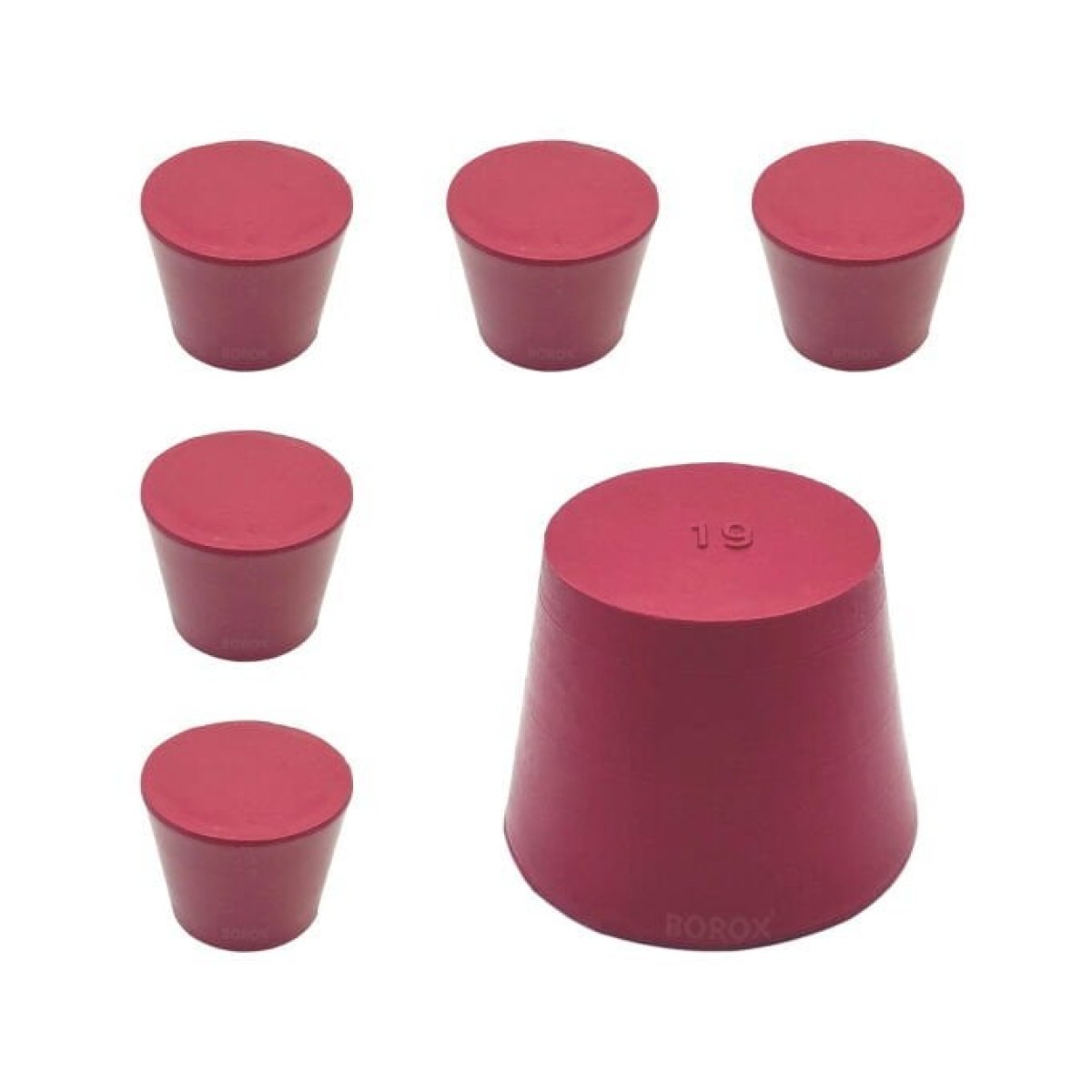 Borox Kauçuk Tıpa No 19 - 43x57,5x46mm NS 45/40 - 5Adet