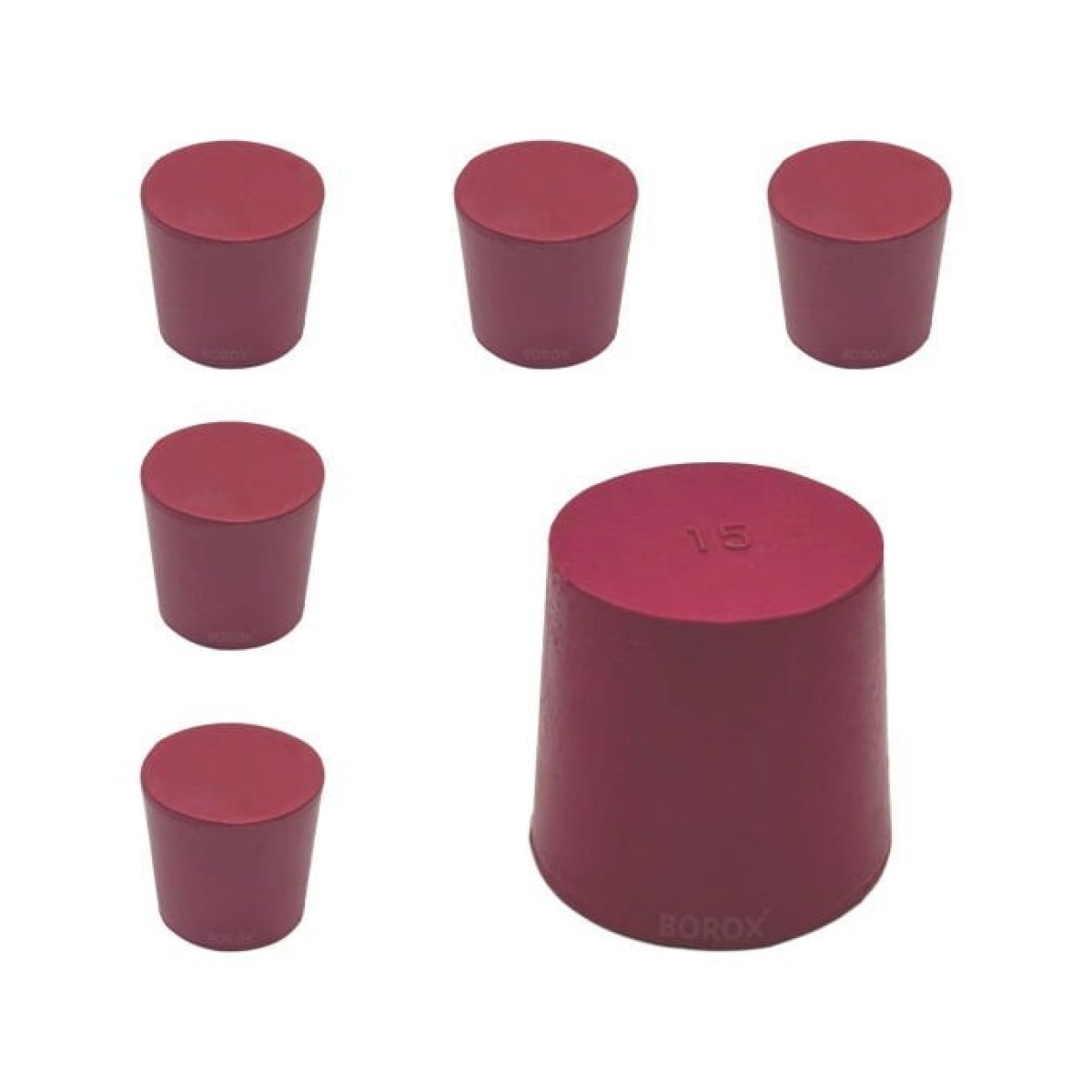 Borox Kauçuk Tıpa No 15 - 37x44x41mm NS 40/38 - 5Adet