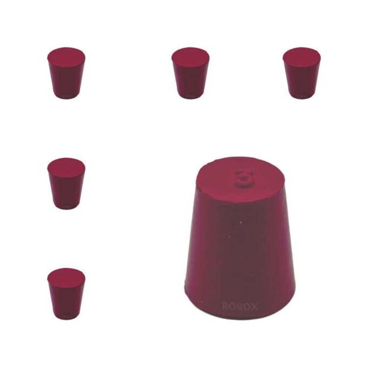Borox Kauçuk Tıpa No 3 - 14x19x21mm - 5pcs