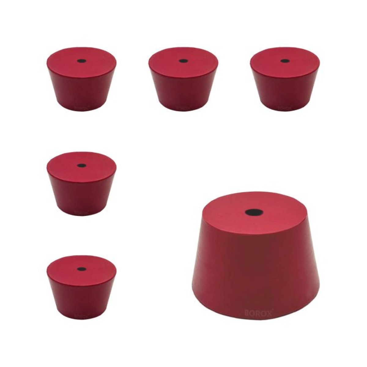 Borox Kauçuk Tıpa Delikli No 18 - 48x53,5x33,5mm - 5pcs