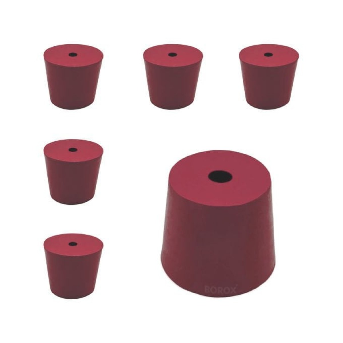 Borox Kauçuk Tıpa Delikli No 17 - 40x49,5x40,5mm NS 45/40 - 5pcs