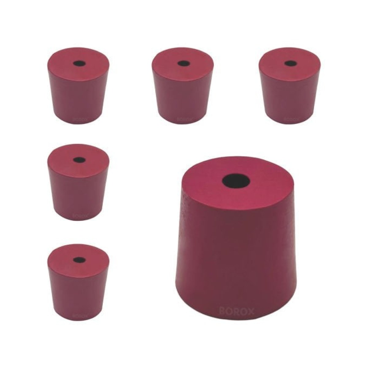 Borox Kauçuk Tıpa Delikli No 15 - 37x44x41mm NS 40/38 - 5Adet