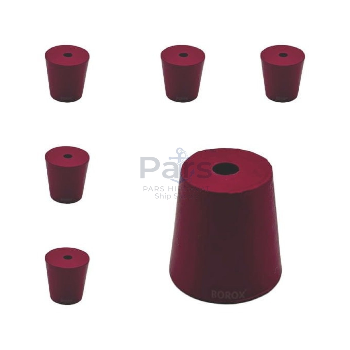 Borox Kauçuk Tıpa Delikli No 8 - 21x26,5x27,5mm - 5pcs
